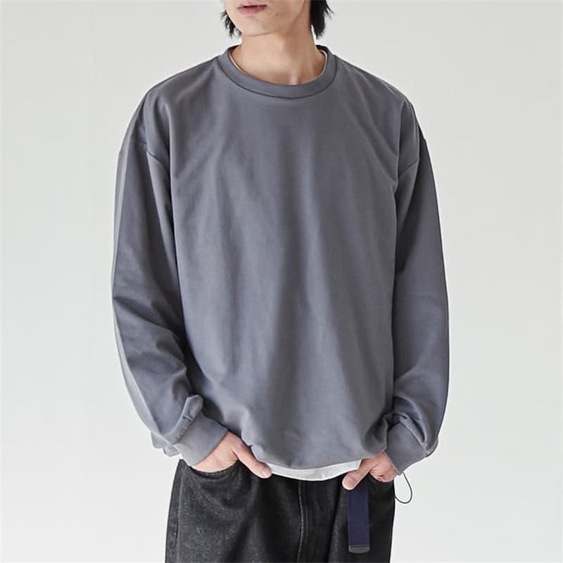 ワイドシルエット長袖カットソー シンプルファッション