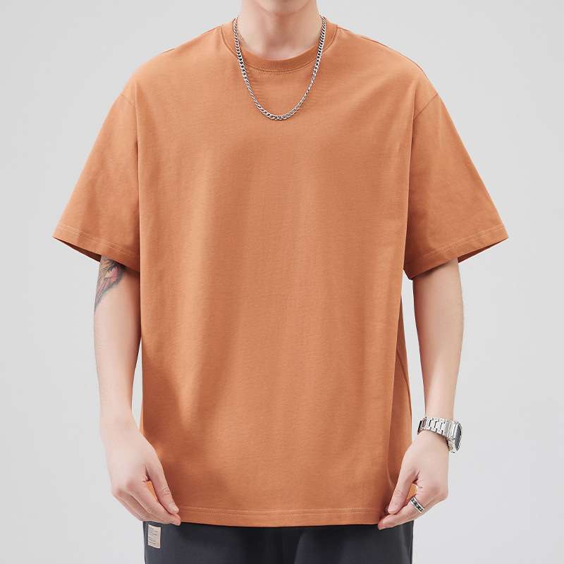 シンプルゆったりクルーネック半袖シャツ シンプルファッション