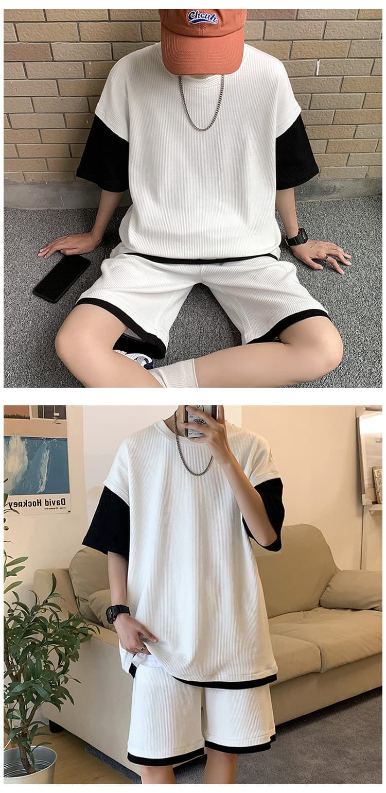 ゆったりニットセットアップ シンプルファッション