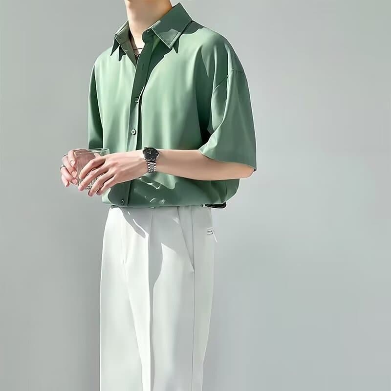 シンプルファッション シンプル半袖シャツ 上品ポロシャツ