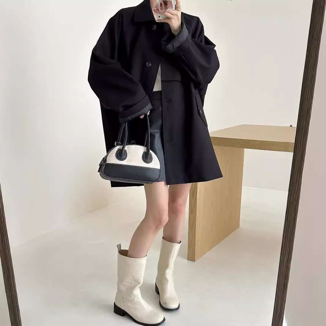 ゆったりシルエットトレンチコート シンプルファッション