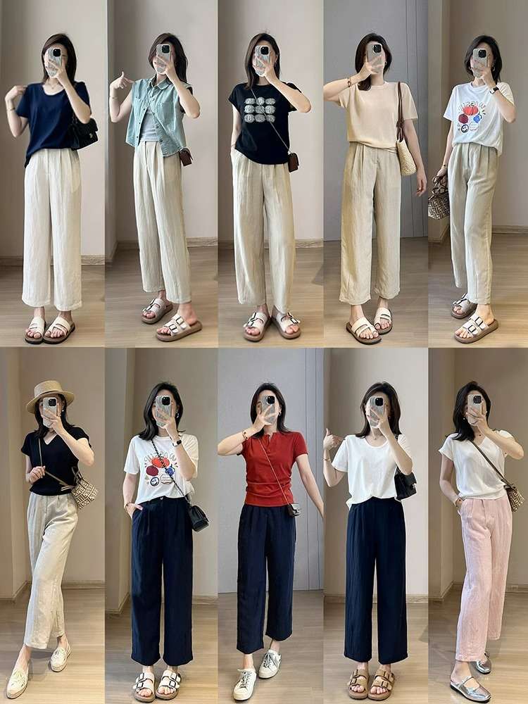 リラックスワイドテンセルパンツ シンプルファッション