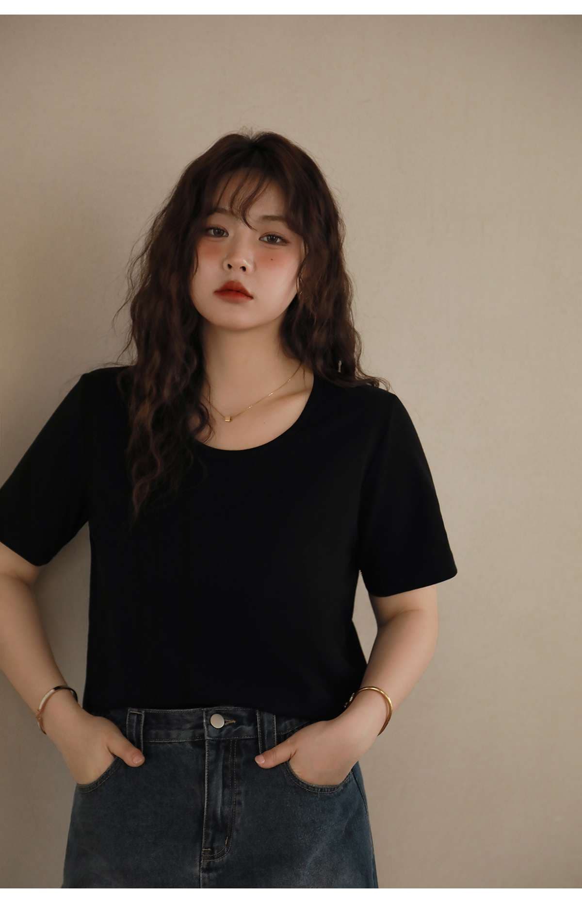 なめらかさらり ベーシックTシャツ シンプルファッション