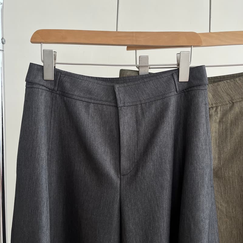 シンプル デザイン ゆったりワイドスラックス シンプルファッション