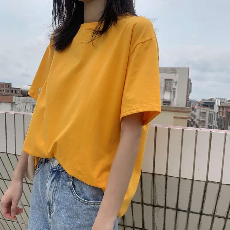 ゆったりベーシック半袖カットソー シンプルファッション