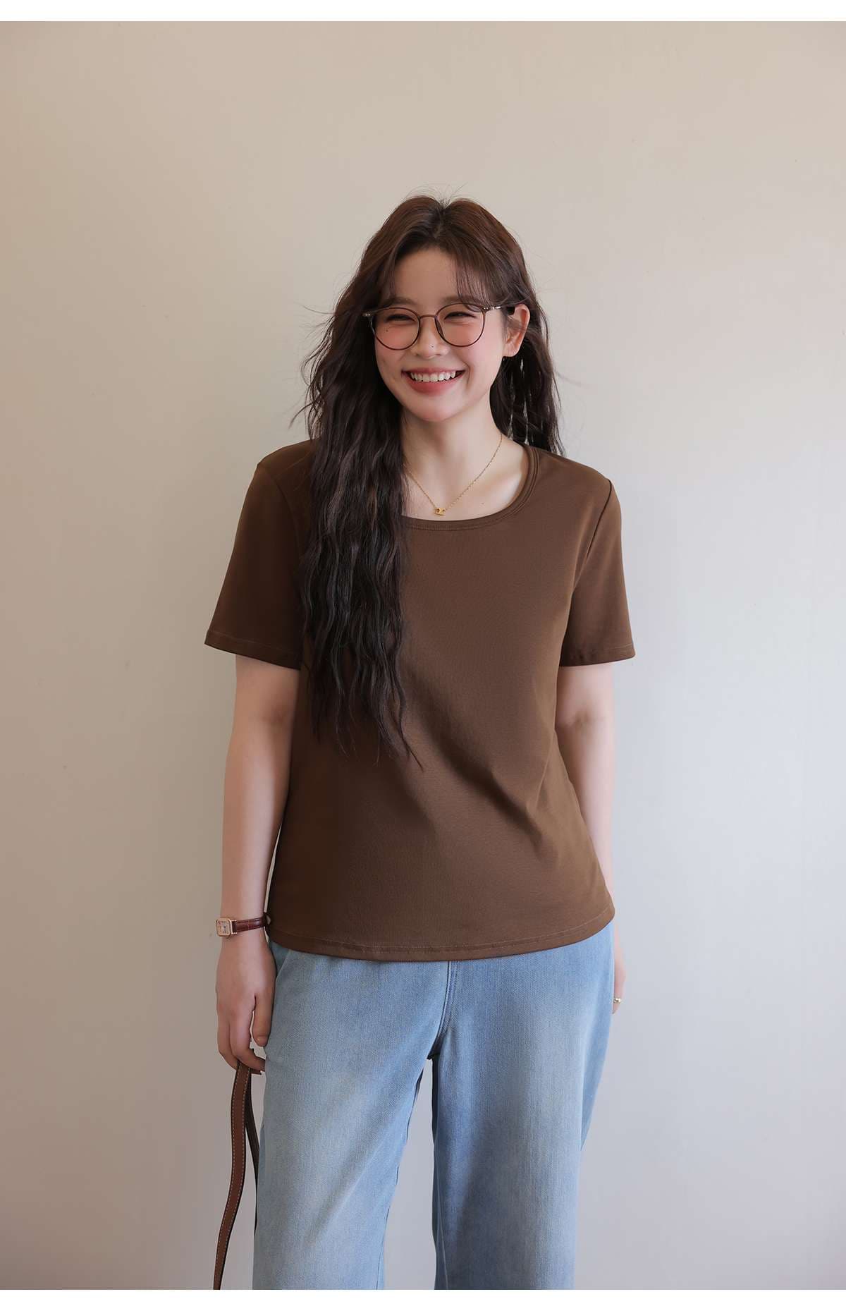 なめらかさらり ベーシックTシャツ シンプルファッション