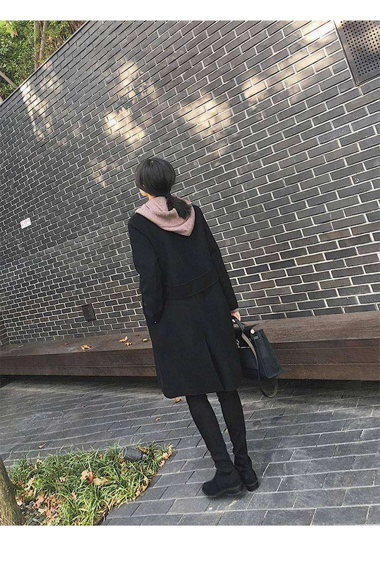 シンプルラインロングコート シンプルファッション