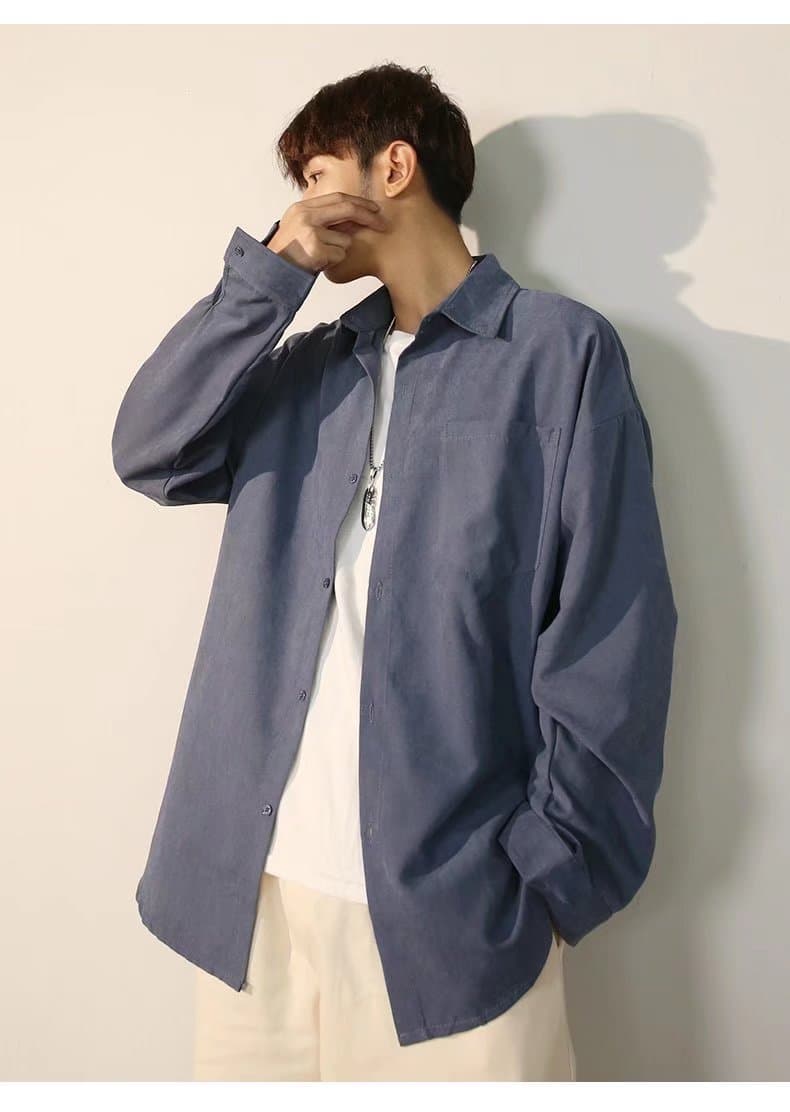 ゆったりシルエット カジュアルシャツ シンプルファッション