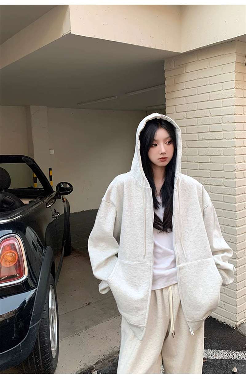 オーバーサイズフーディー風パーカー シンプルファッション