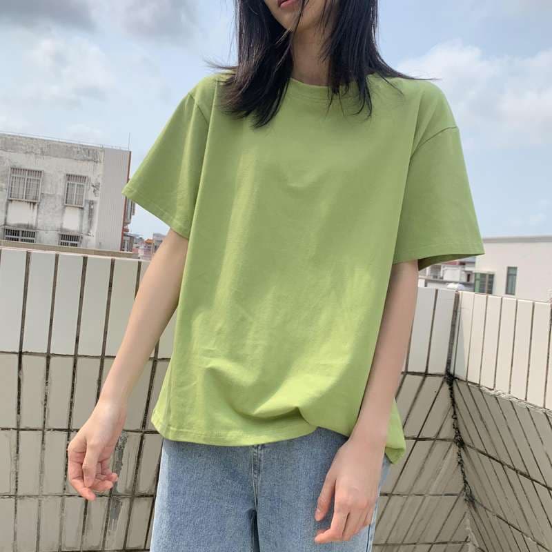 ゆったりベーシック半袖カットソー シンプルファッション