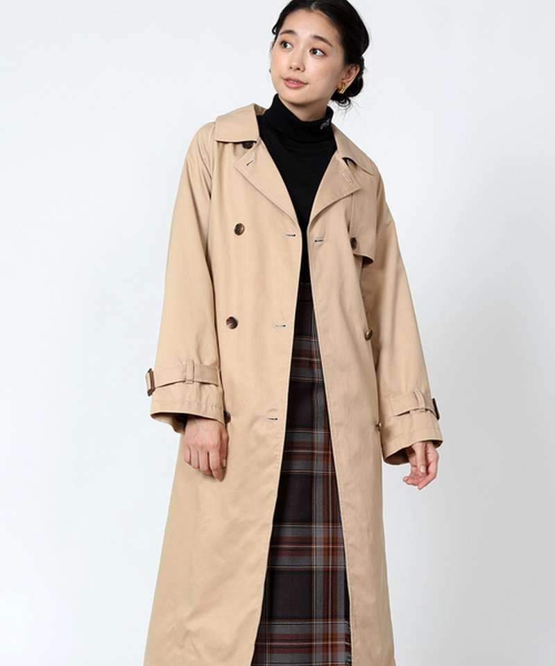 クラシカル トレンチ ロングコート シンプルファッション