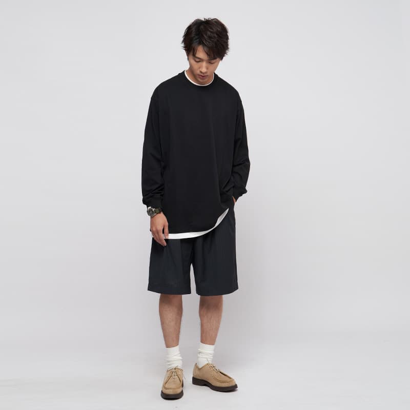 オーバーサイズ レイヤードトレーナー シンプルファッション