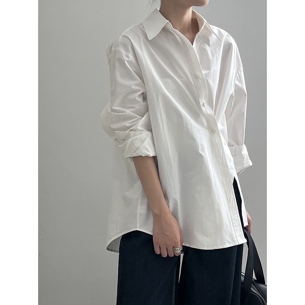 ゆったりシルエットベーシックシャツ シンプルファッション