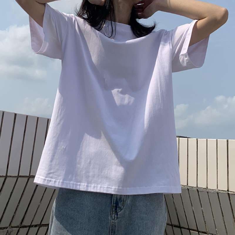 ゆったりベーシック半袖カットソー シンプルファッション