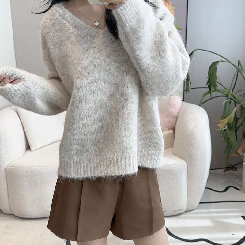ふわもこベーシックニット シンプルファッション