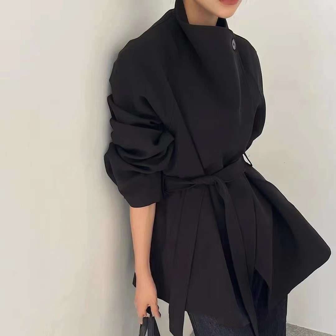 ミニマルデザイン ロングコート シンプルファッション