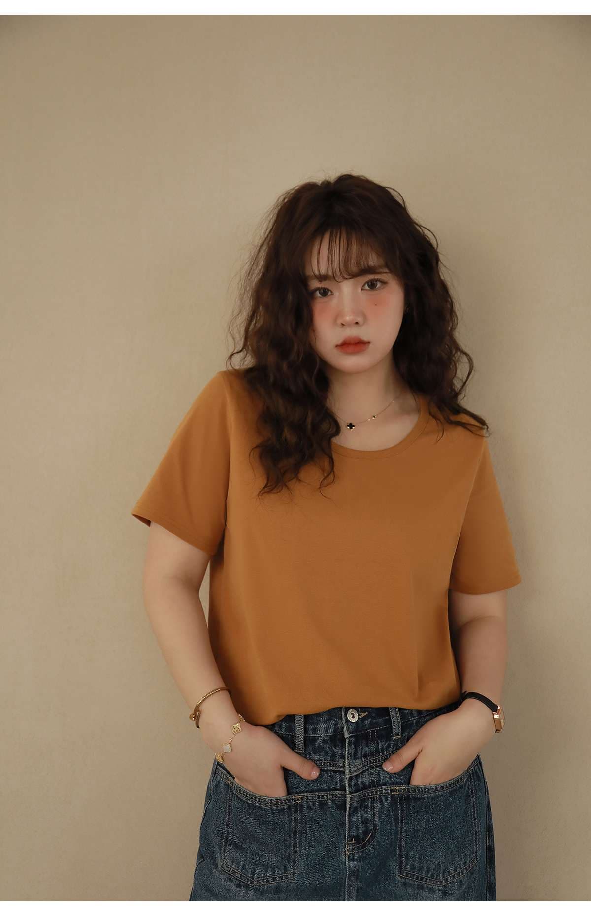 なめらかさらり ベーシックTシャツ シンプルファッション