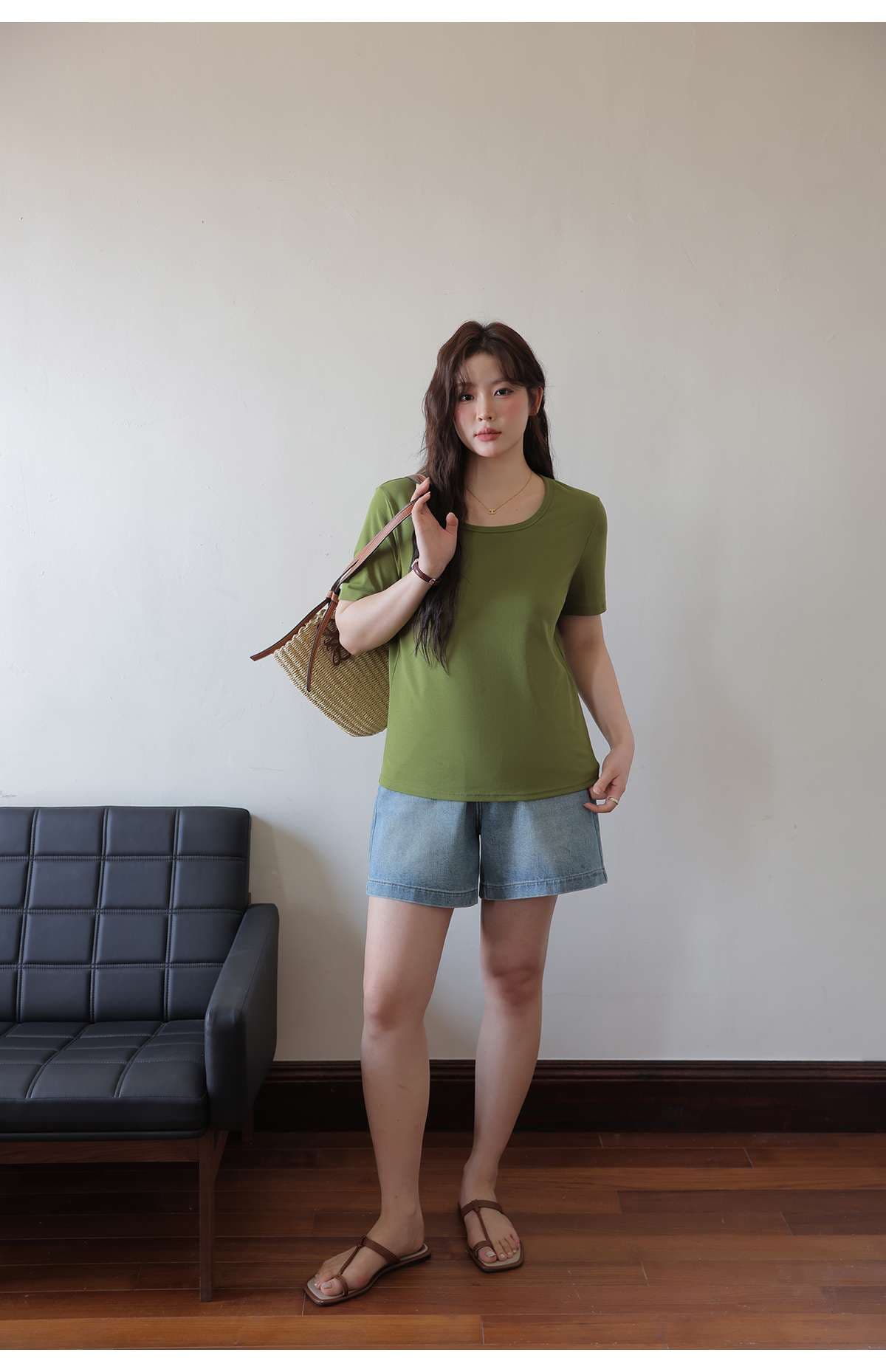 なめらかさらり ベーシックTシャツ シンプルファッション