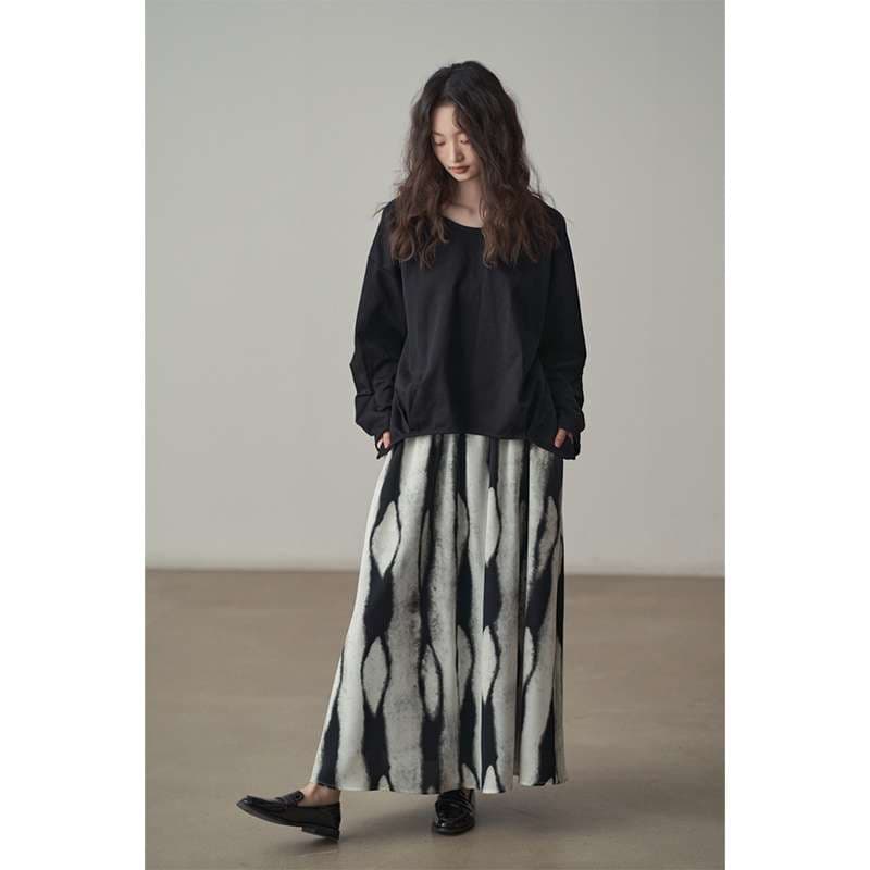 ゆったりシルエット ドロップショルダー長袖 シンプルファッション