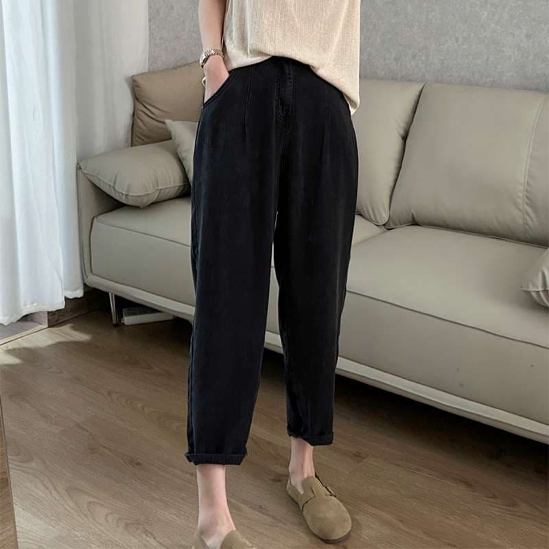 リラックスワイドデニムパンツ シンプルファッション