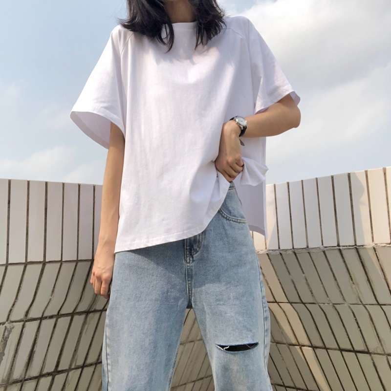 ゆったりシルエット半袖カットソー シンプルファッション