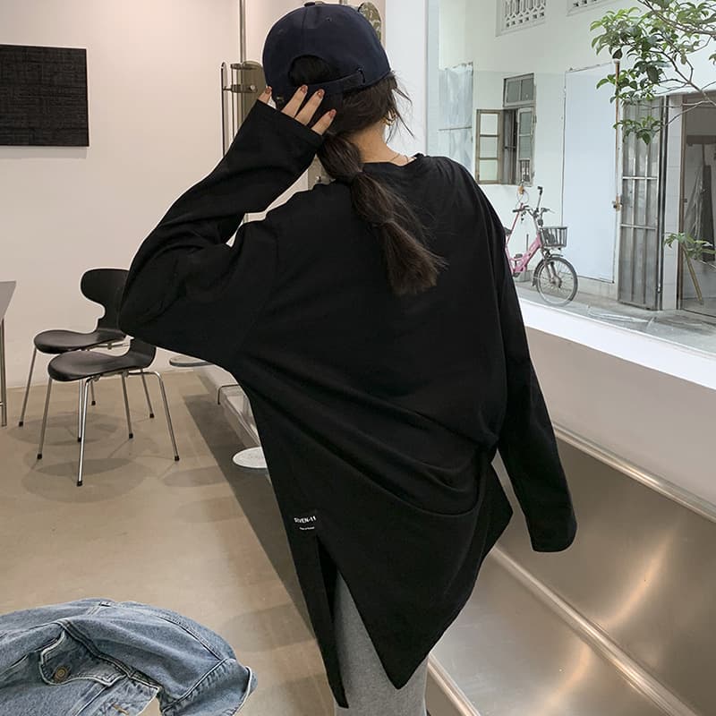 シンプルファッション ゆったりシルエット オーバーサイズ 長袖カットソー