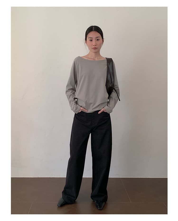 やわらかドレープワンショルダートップス シンプルファッション
