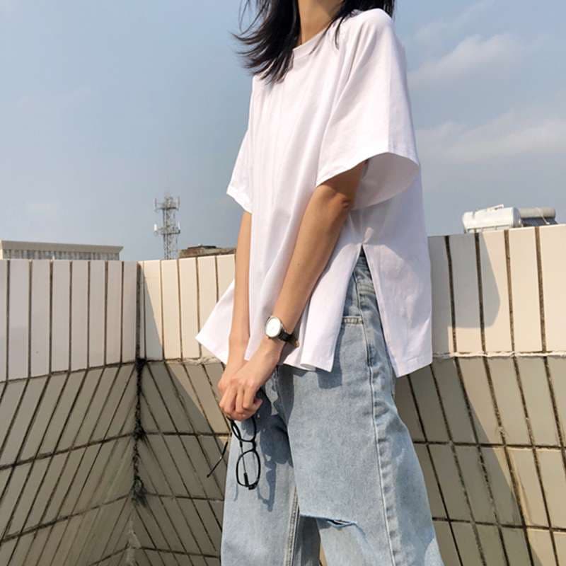 ゆったりシルエット半袖カットソー シンプルファッション