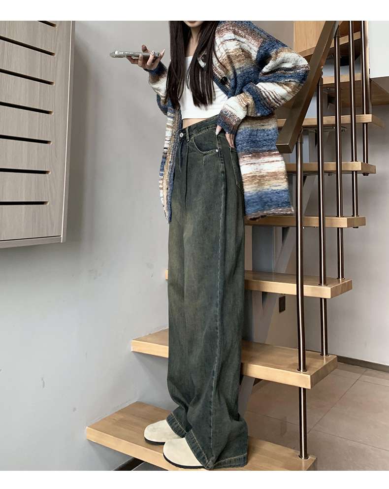 ゆるだぼワイドデニムパンツ シンプルファッション
