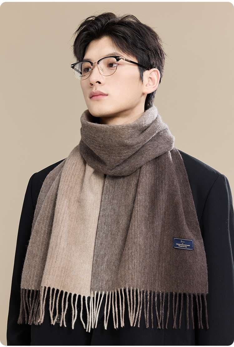 カシミヤフリンジストール シンプルファッション