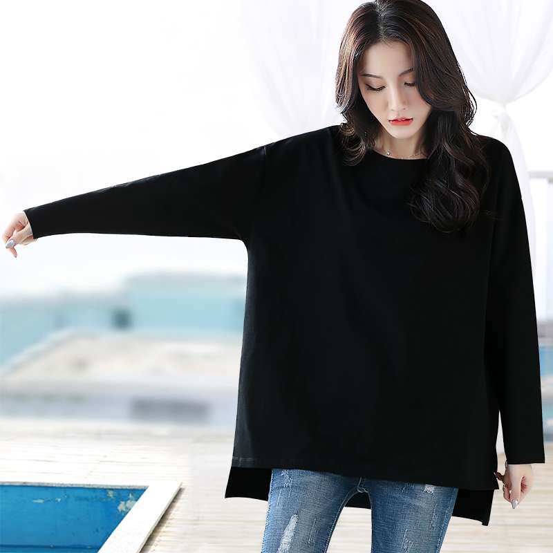 シンプルシルエット ゆったりロングTシャツ シンプルファッション