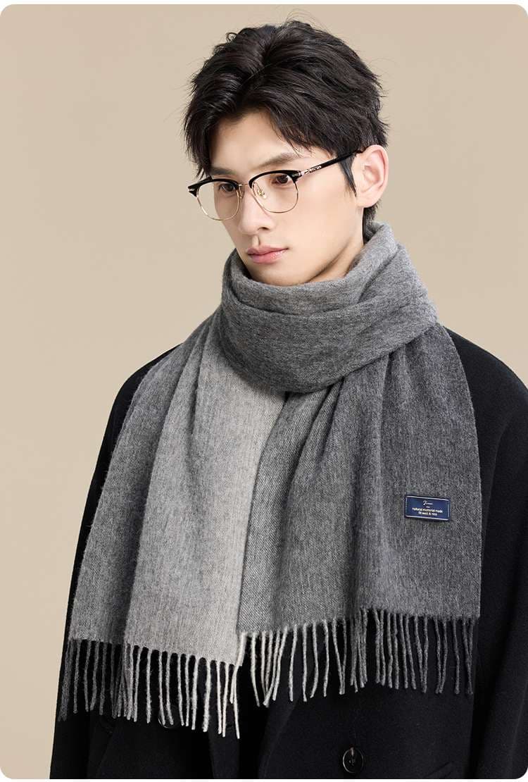 カシミヤフリンジストール シンプルファッション