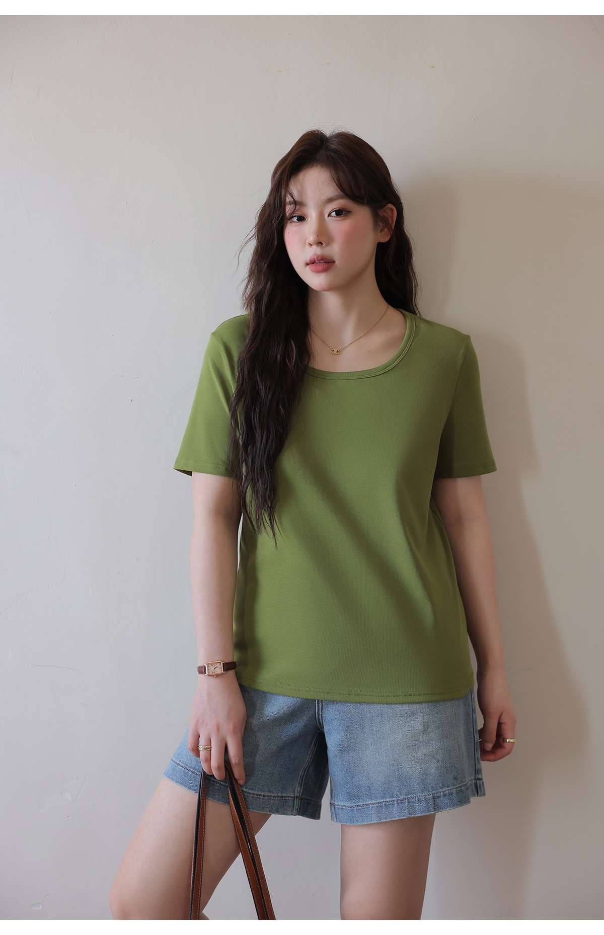 なめらかさらり ベーシックTシャツ シンプルファッション
