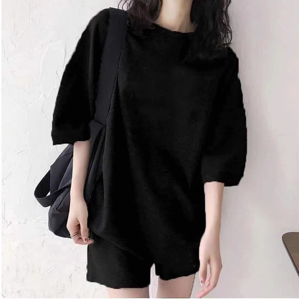 シンプルファッション ゆったりシルエット半袖セットアップ