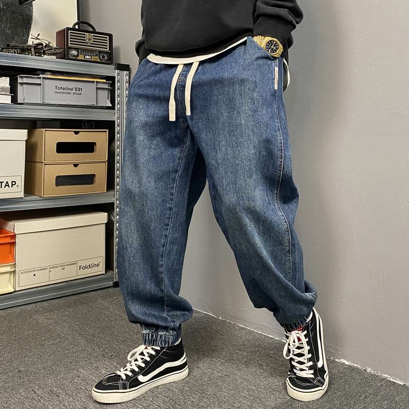 ゆったりデニムジョガーパンツ シンプルファッション