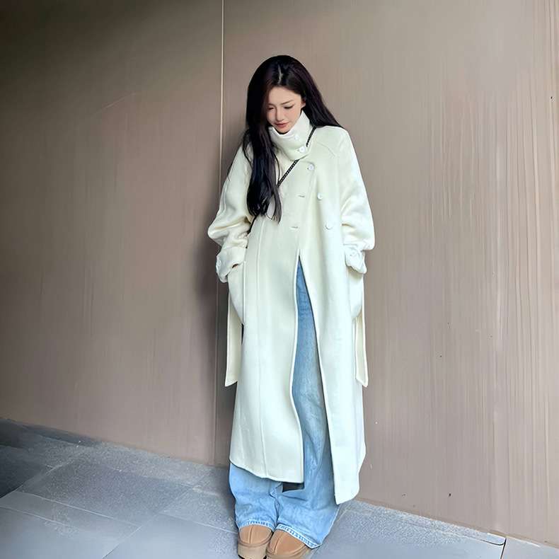 シンプル美シルエットロングコート シンプルファッション
