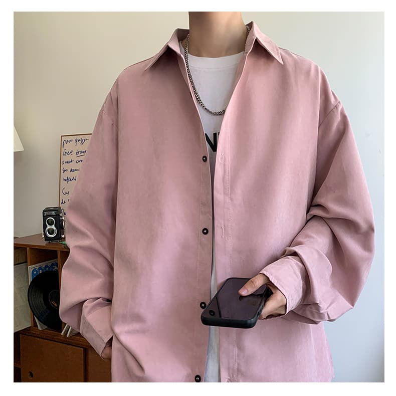 ゆったりシルエットシャツ シンプルファッション