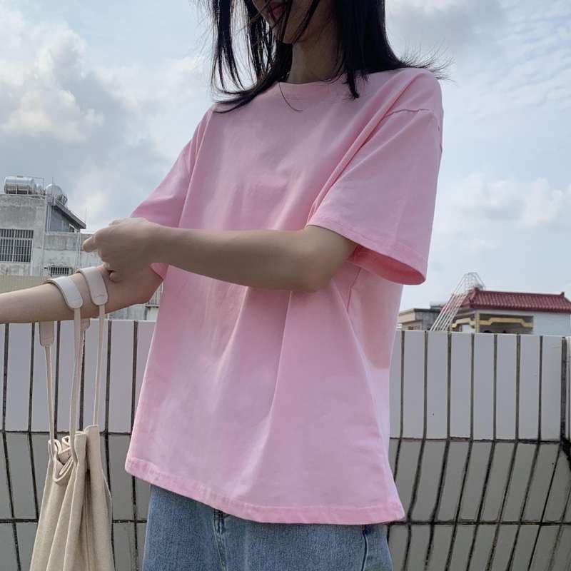 ゆったりベーシック半袖カットソー シンプルファッション