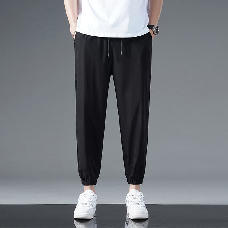 シンプルファッション シルキータッチ速乾ストレートパンツ