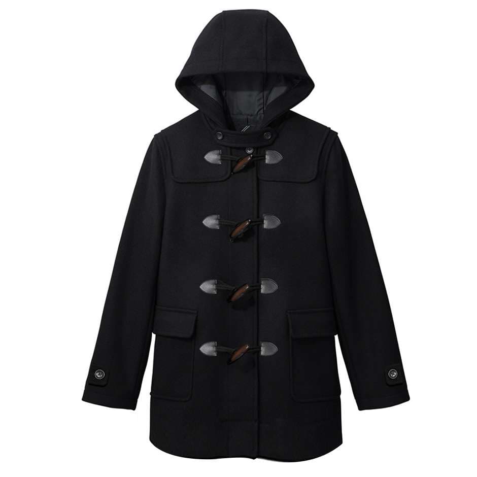 学生風ダッフルコート シンプルファッション