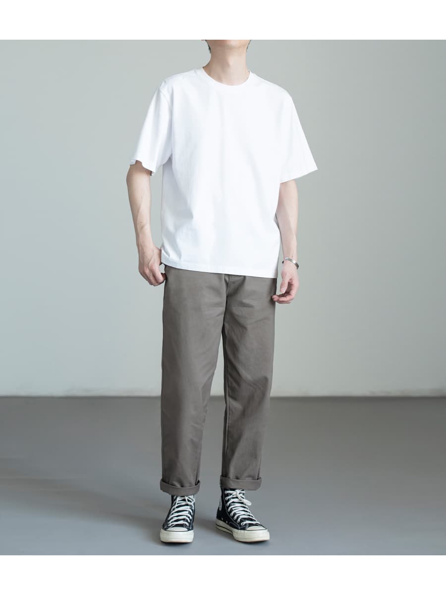 クルーネック半袖ベーシックカットソー シンプルファッション
