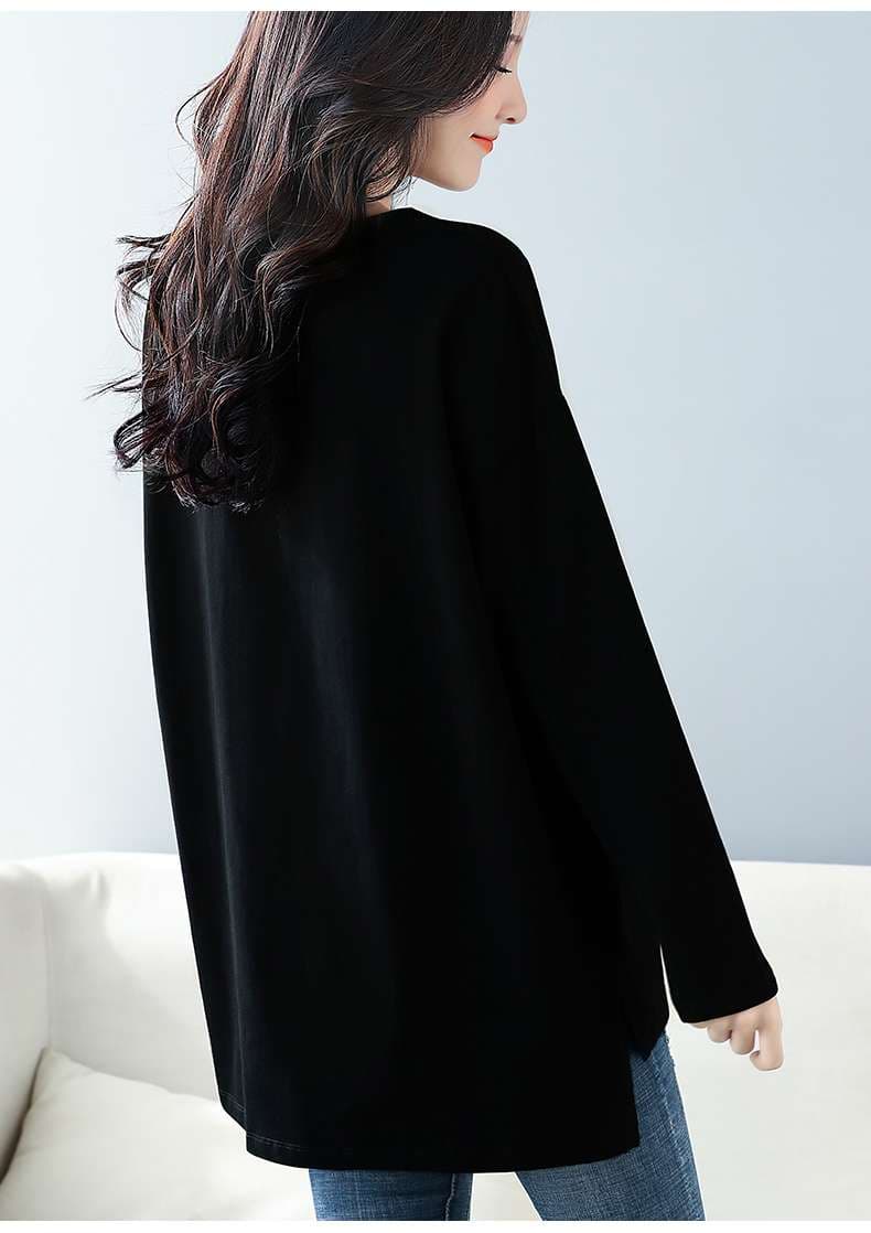 シンプルシルエット ゆったりロングTシャツ シンプルファッション