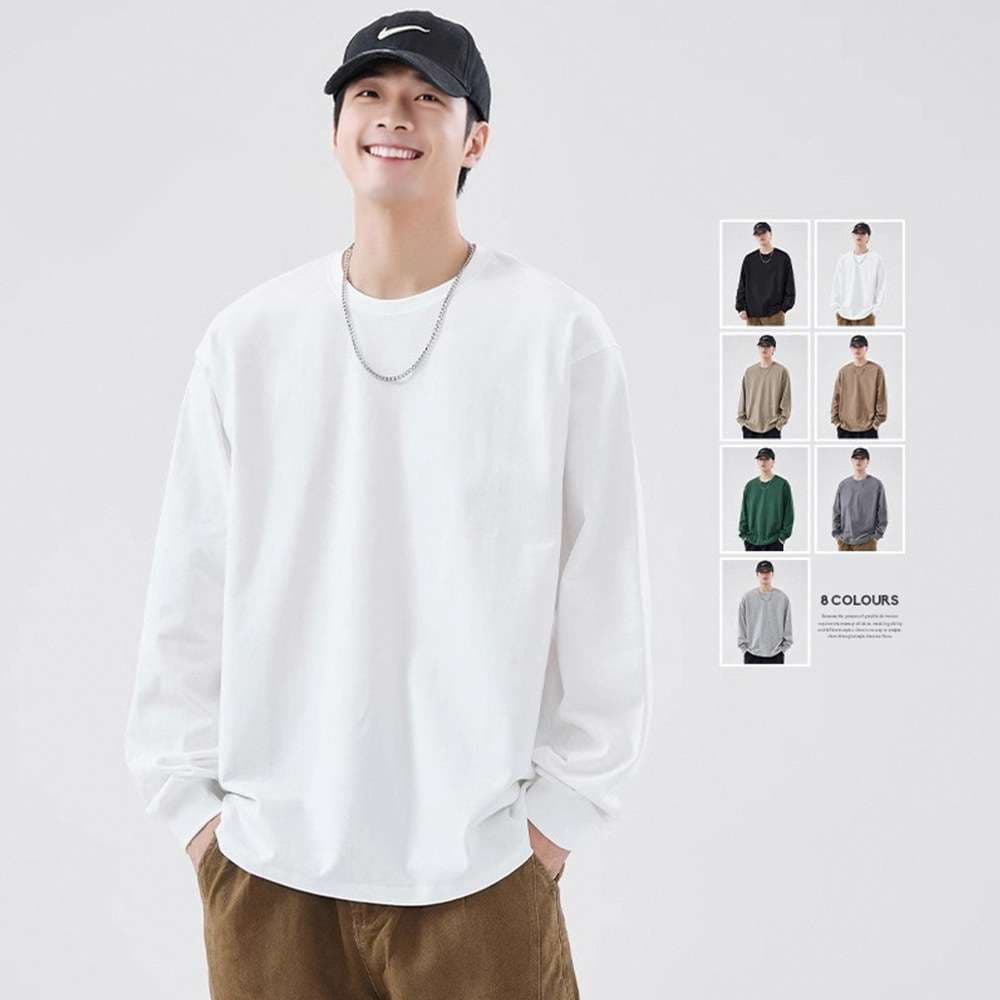 ベーシックオーバーサイズ長袖Tシャツ シンプルファッション