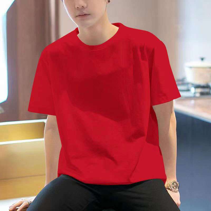 無地クルーネック半袖Tシャツ シンプルファッション