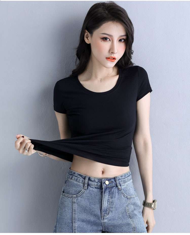 ベーシックフィットラウンドネックカットソー シンプルファッション