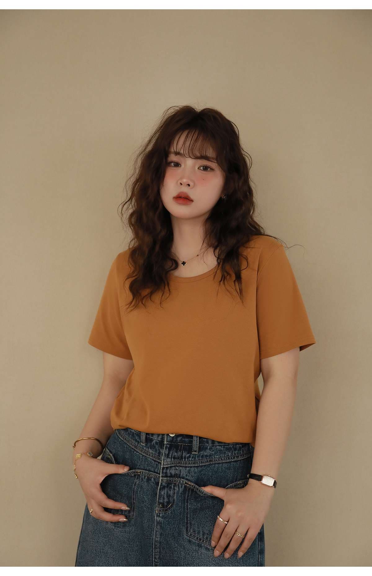 なめらかさらり ベーシックTシャツ シンプルファッション