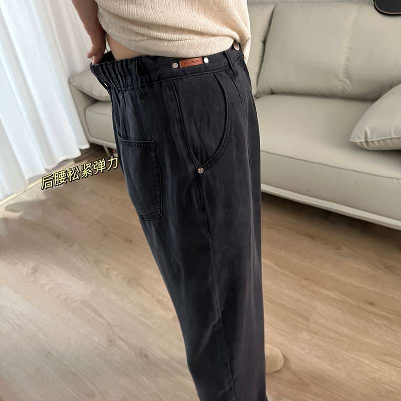 リラックスワイドデニムパンツ シンプルファッション