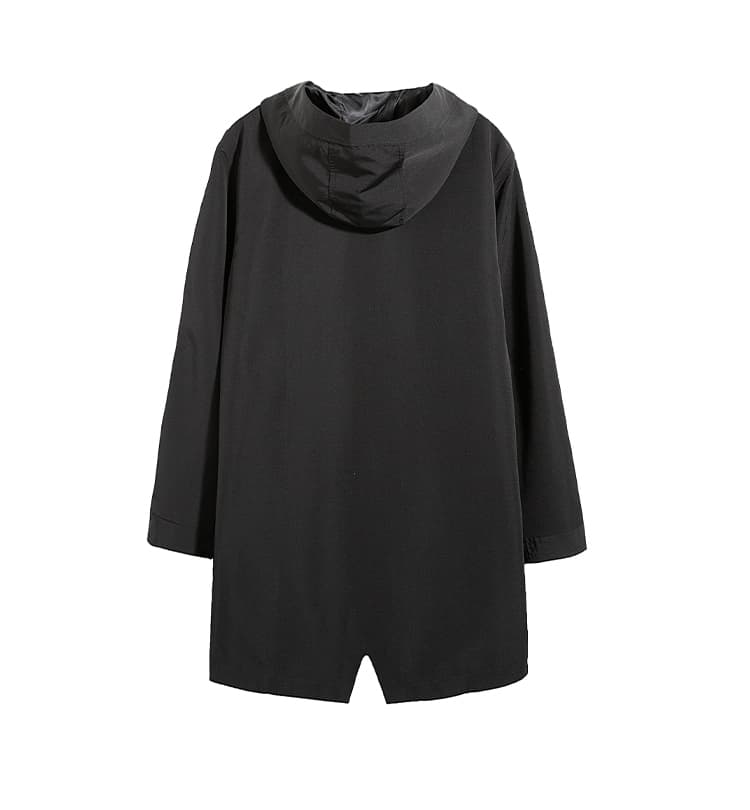 ミニマルロングフーデッドコート シンプルファッション
