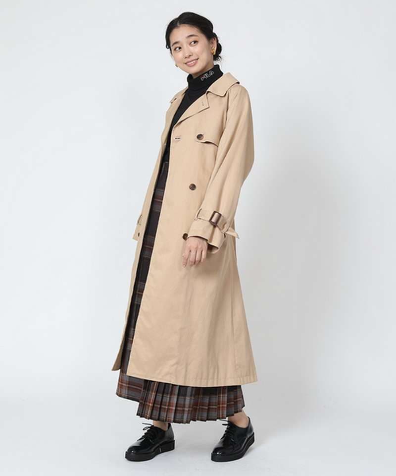 クラシカル トレンチ ロングコート シンプルファッション