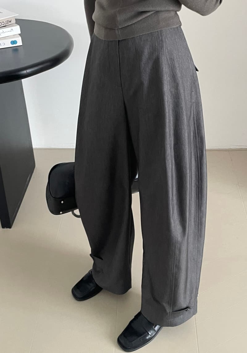 シンプル デザイン ゆったりワイドスラックス シンプルファッション